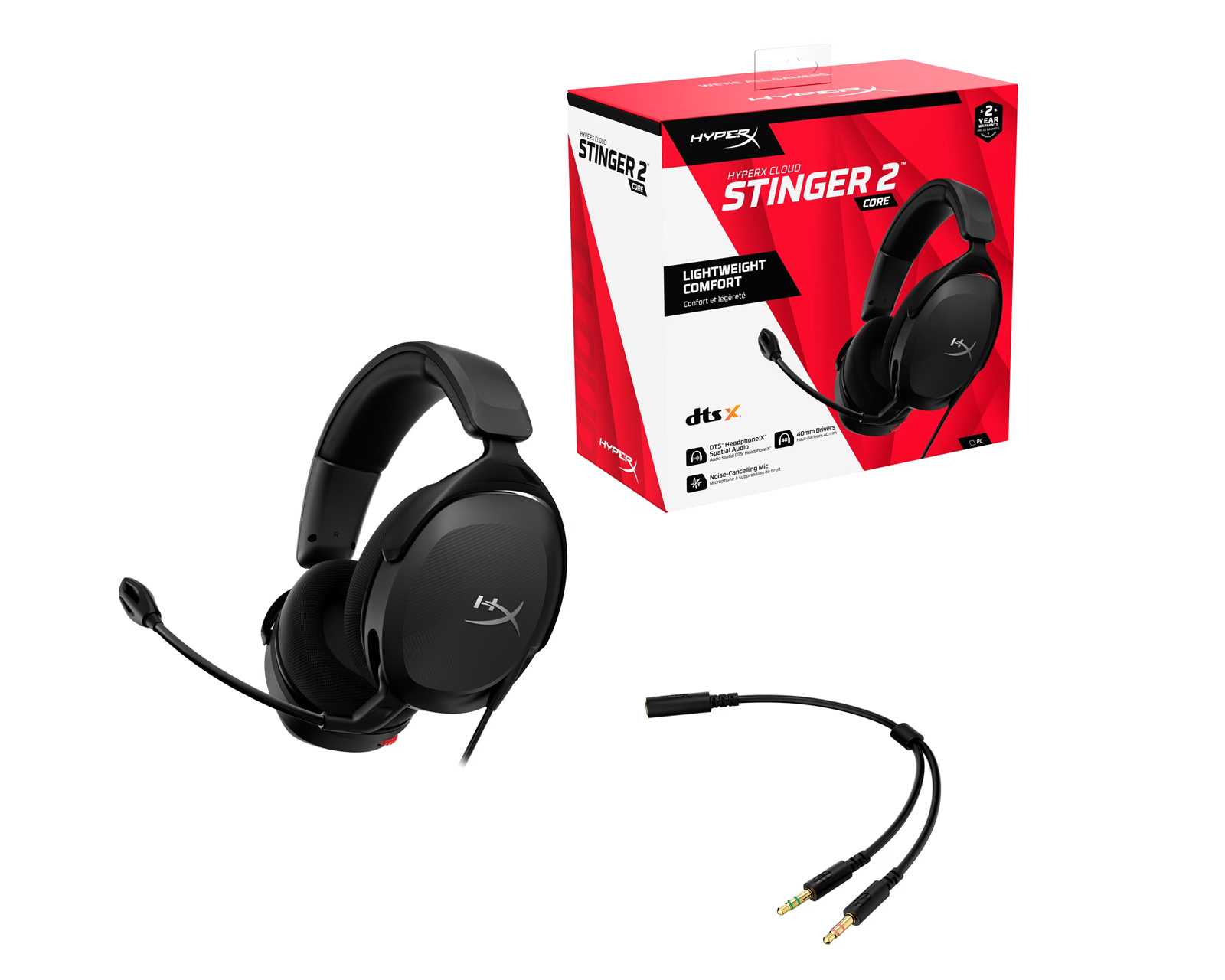 HyperX Cloud Stinger 2 Core Gaming Headset Svart MaxGaming