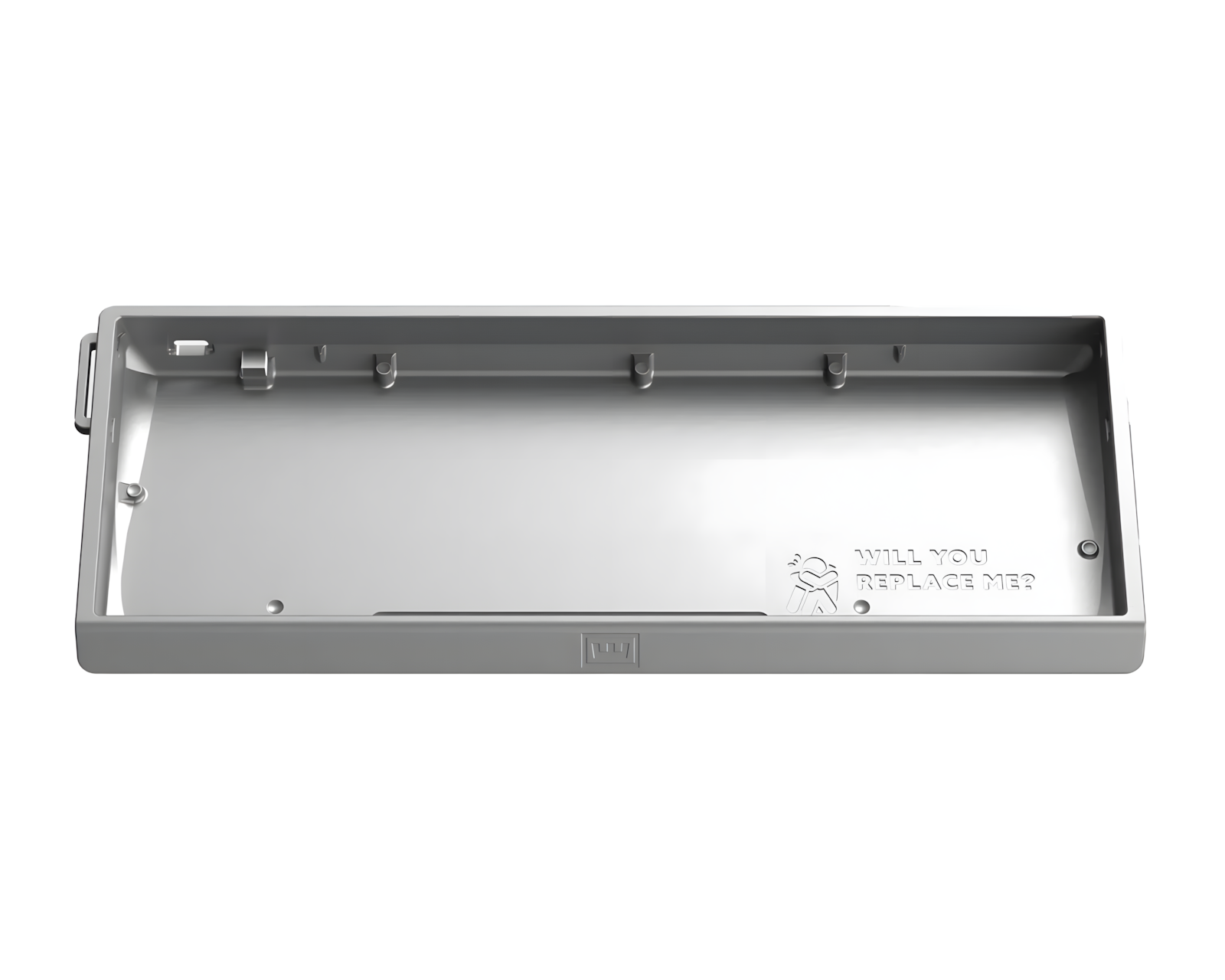 Wooting 60HE v2 Aluminum Case - Bright Silver - MaxGaming.se