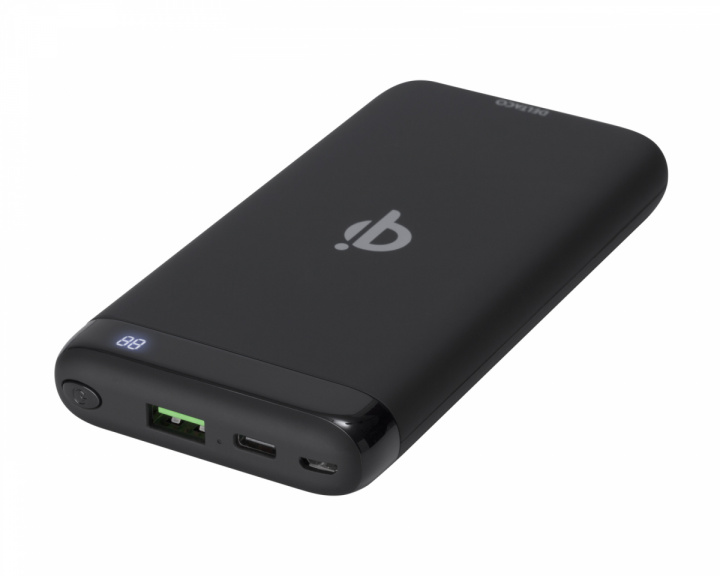 Deltaco 10000 mAh Powerbank med QI-och Snabbladdning