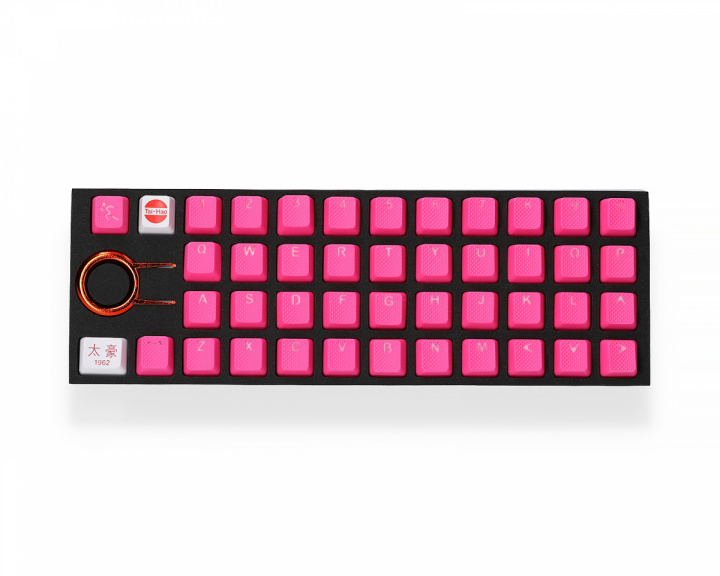 Tai-Hao 42-Key Gummi Double-shot Bakgrundsbelyst Keycap-set - Rosa