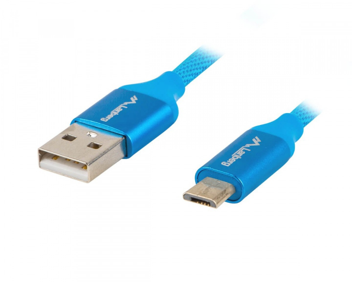 Lanberg USB 2.0 Kabel Premium MICRO-B till USB 0.5 Meter QC 3.0 Blå