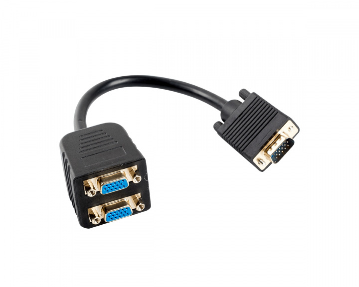 Lanberg VGA Hane till 2x VGA Hona Adapter 20 cm