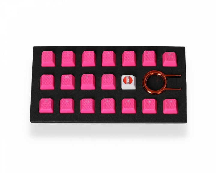 18-Key Gummi Double-shot Bakgrundsbelyst Keycap-set - Rosa i gruppen Datortillbehör / Tangentbord & Tillbehör / Keycaps hos MaxGaming (14824)