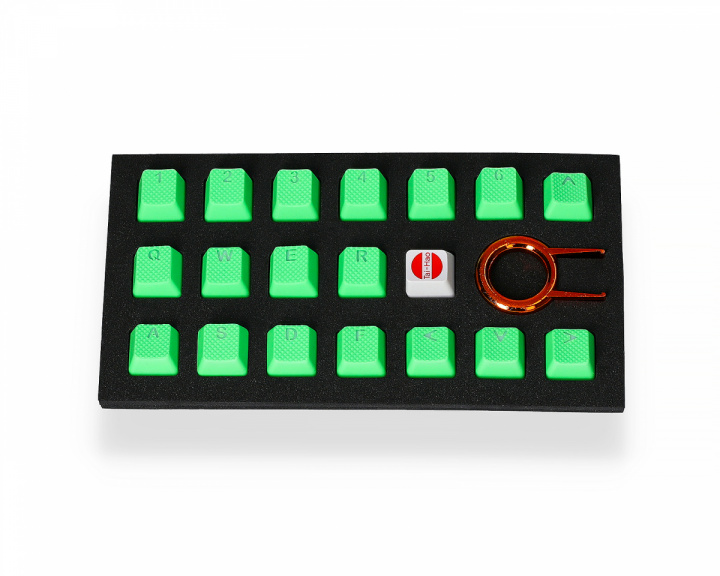 Tai-Hao 18-Key Gummi Double-shot Bakgrundsbelyst Keycap-set - Neongrön