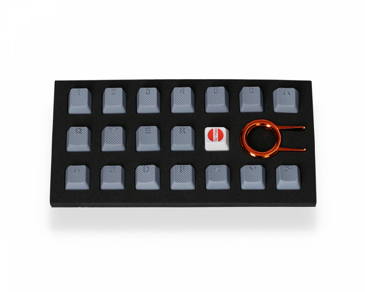 18-Key Gummi Double-shot Bakgrundsbelyst Keycap-set - Grå i gruppen Datortillbehör / Tangentbord & Tillbehör / Keycaps hos MaxGaming (14827)