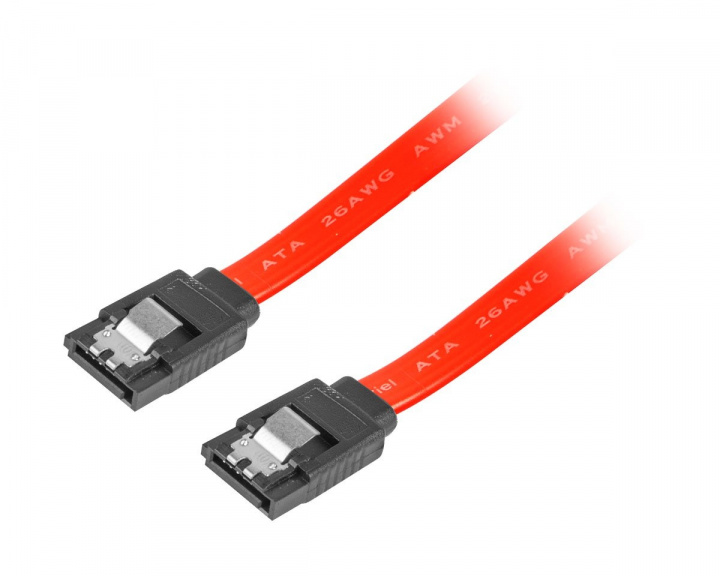 SATA 3 (6GB/S) 50cm Metallklämmor - Röd i gruppen Datortillbehör / Datorkomponenter / Interna kablar hos MaxGaming (15626)