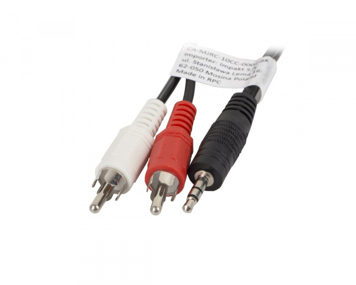 Lanberg Ljudkabel 3.5mm till 2xRCA (5 Meter) Svart