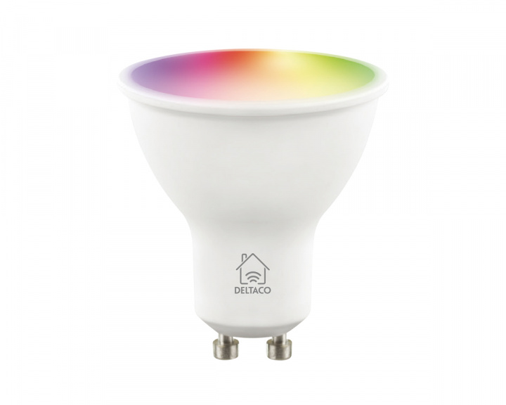 Deltaco Smart Home RGB LED-lampa GU10 WiFI 5W, Dimbar