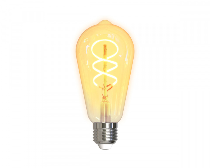 Deltaco Smart Home Spiral LED-lampa Filament E27 WiFI 5.5W ST64, Dimbar