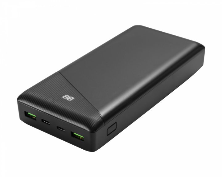 Deltaco 30000 mAh Powerbank med Snabbladdning - Svart