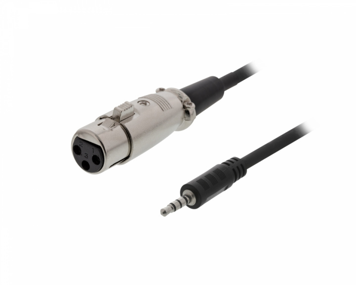 Deltaco XLR Kabel till 3.5 mm 1.5 Meter, 3-pin XLR, Cisco pinout - Svart