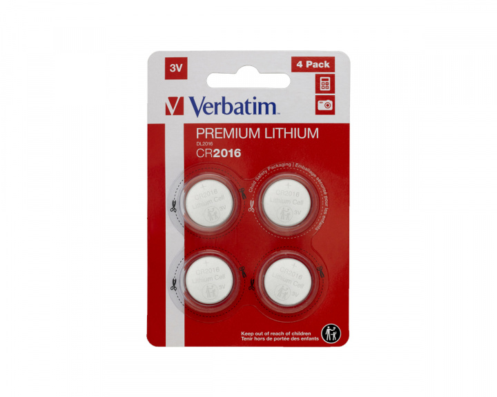 Verbatim Litium Knappcellsbatteri CR2016 - 4 Pack