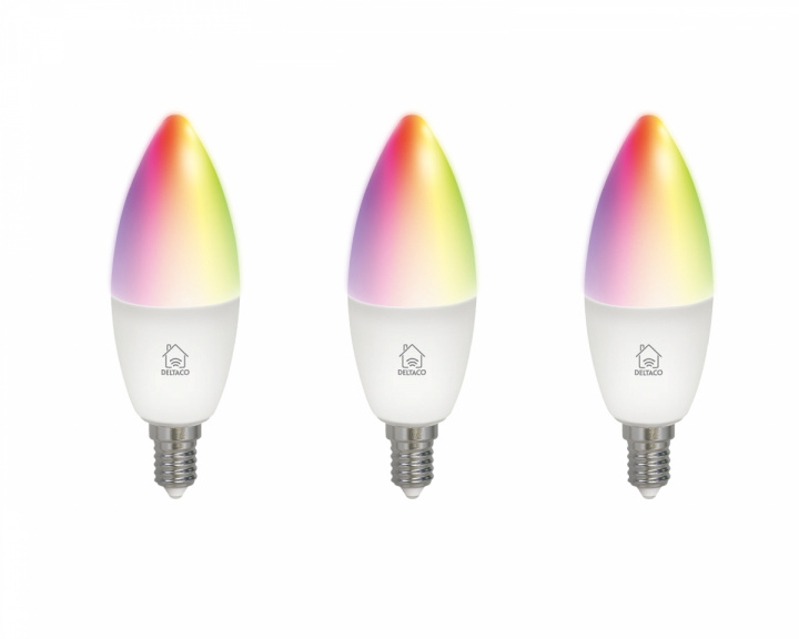 Deltaco Smart Home 3-Pack RGB LED-lampa E14 Wi-Fi