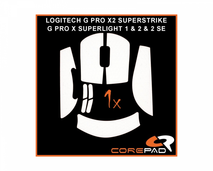 Corepad Soft Grips till Logitech G PRO X SUPERLIGHT 1 / 2 / 2 SE & X2 SUPERSTRIKE - Vit