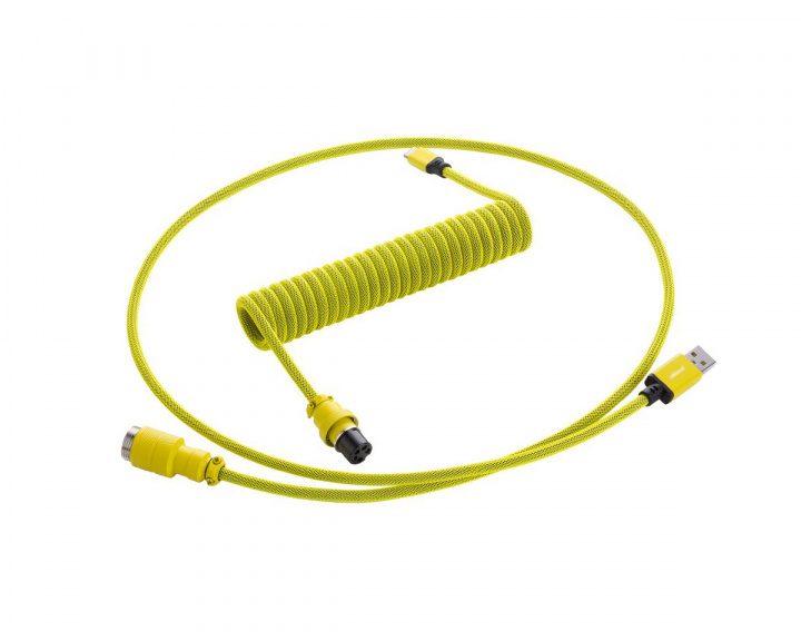 CableMod Pro Coiled Cable USB A to USB Type C, Dominator Yellow - 150cm