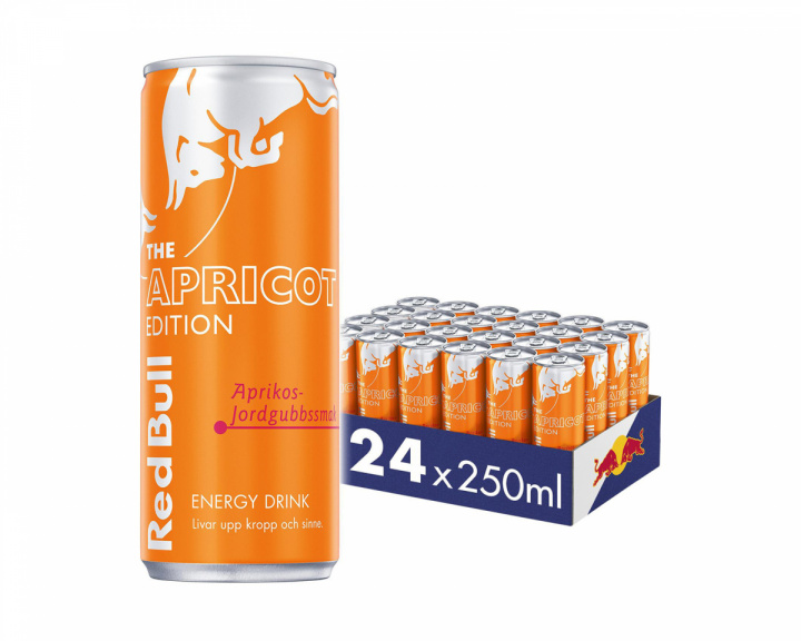 Red Bull 24x Energidryck, 250 ml, Apricot Edition (Aprikos- och Jordgubbssmak)