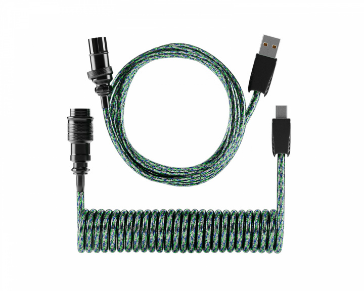 MaxMount Zinc Alloy Aviator Coiled Cable USB-C - Cyan