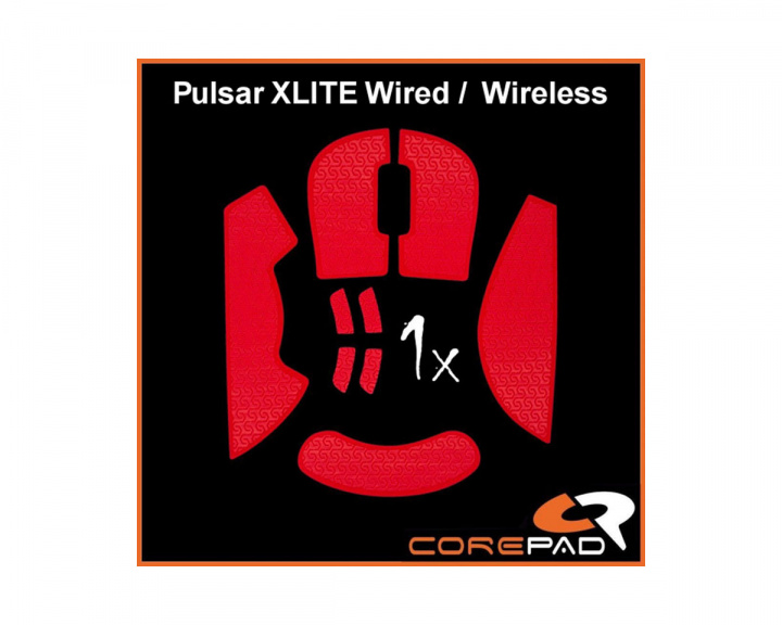 Corepad Soft Grips till Pulsar Xlite Wired/Xlite Wireless/Xlite V2 Wireless - Röd