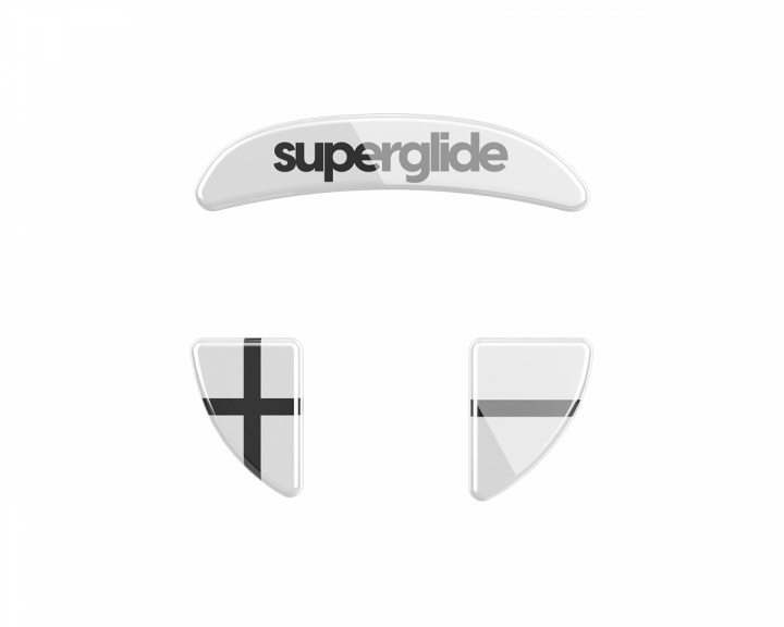 Superglide Glas Skates till Xtrfy MZ1 Wireless - Vit