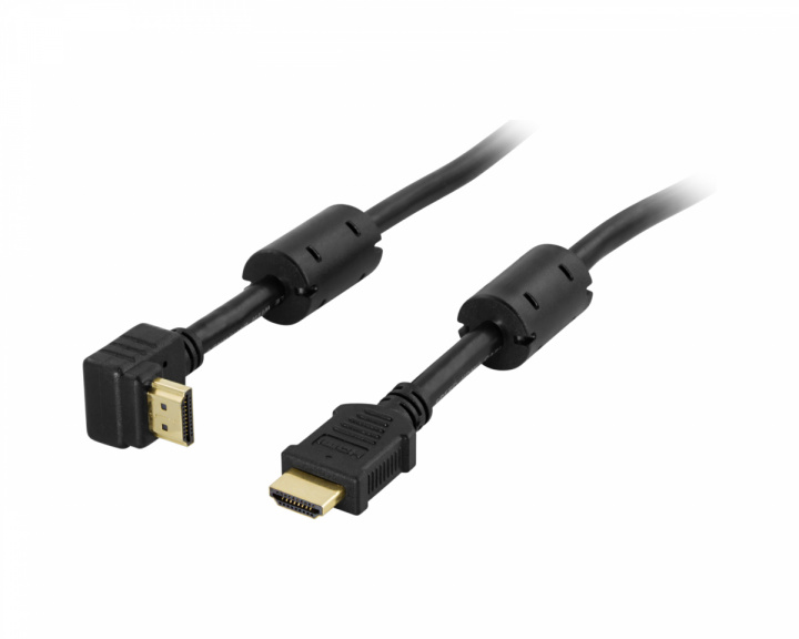 Deltaco Vinklad HDMI Kabel High Speed with Ethernet - Svart - 5m