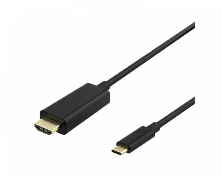 Deltaco USB-C till HDMI Kabel 4k 60Hz Svart - 1m