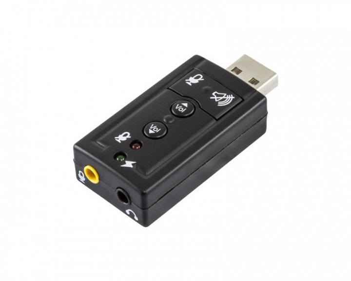 Deltaco USB Ljudkort 7.1 2x 3,5mm