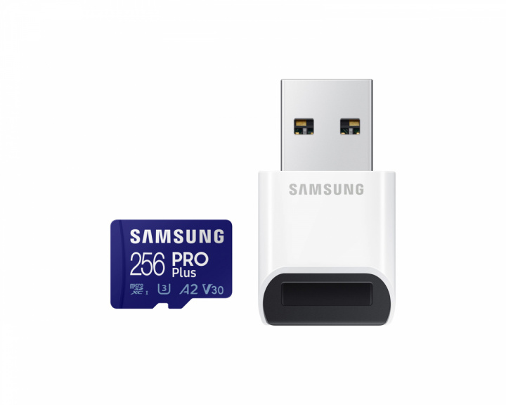 Samsung PRO Plus microSDXC 256GB & USB Card Reader - Minneskort