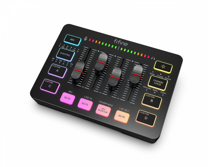 Fifine AMPLIGAME SC3 Gaming USB Mixer - Mixerbord för Streaming & Podcast