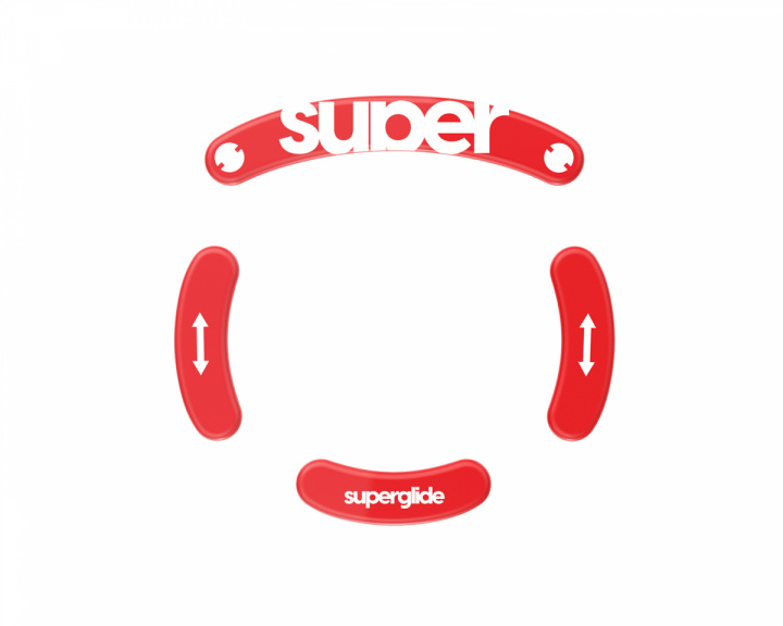 Superglide Version 2 Glas Skates till Logitech G Pro Wireless - Röd