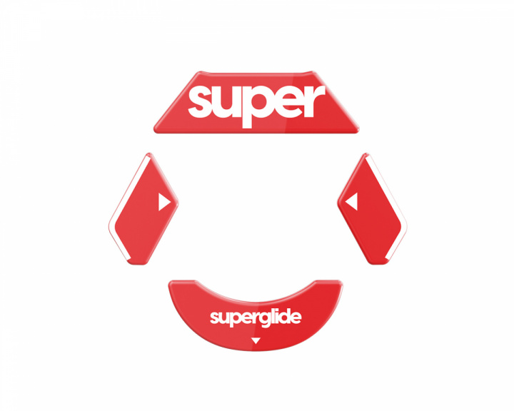 Superglide Version 2 Glas Skates till Logitech G900/903 - Röd