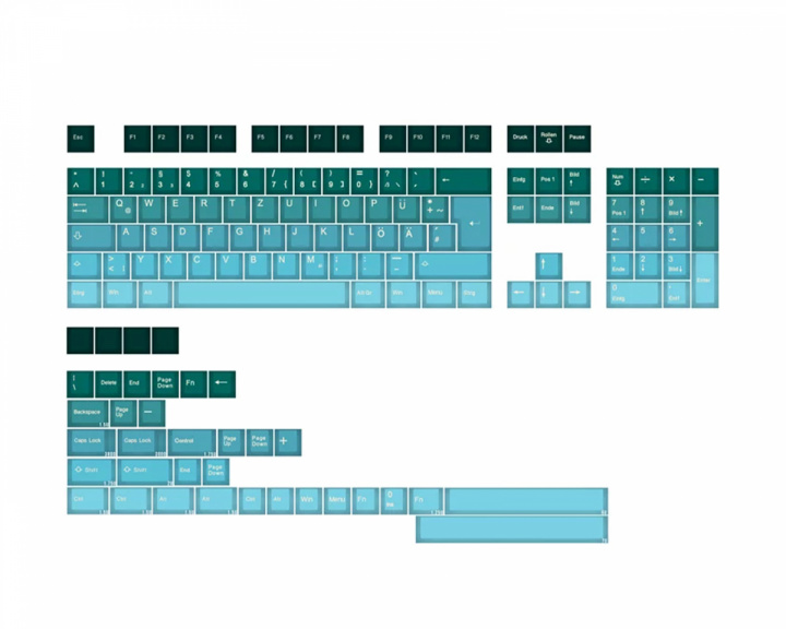 Tai-Hao PBT Double-shot Keycaps German Layout - Pine Green