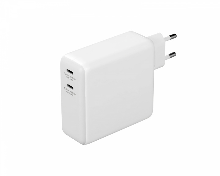 Deltaco USB-C Väggladdare och Powerbank 9600 mAh - Vit