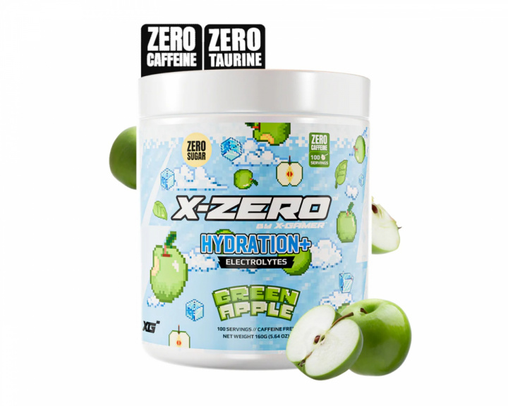 X-Gamer X-Zero Hydration+ Green Apple - 100 Serveringar