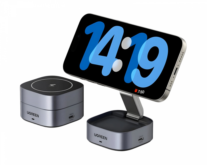 UGREEN Qi2 3-i-1 MagSafe Trådlös Laddare med USB-C-port
