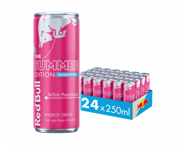 Red Bull Summer Edition Sugarfree 250ml (White Peachsmak) - 24-Pack
