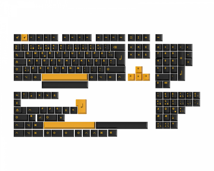  MxG x Milkyway Keycap set (ISO) - Black & Yellow
