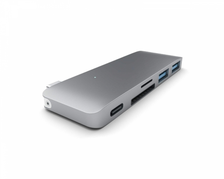 Satechi 3-in-1 USB-C Pass Through USB Hub - Rymdgrå