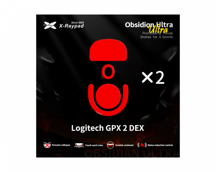 X-raypad Obsidian Ultra Skates för Logitech G Pro X 2 DEX