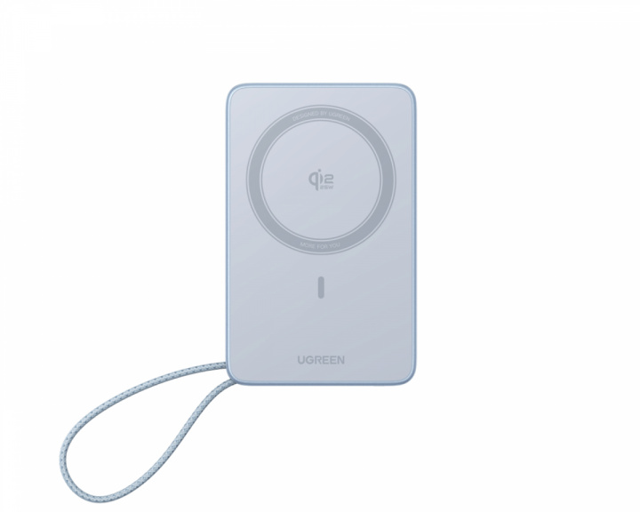  MagFlow Qi2.2 25W 10000mAh Power Bank med utdragbar kabel
