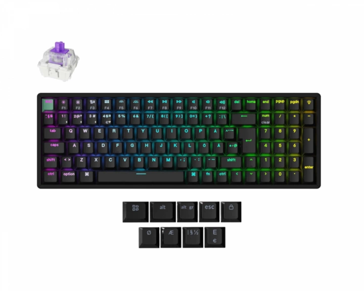  K4 HE QMK Trådlöst Tangentbord [Gateron 2.0 Purple Magnetic Switch] - Svart