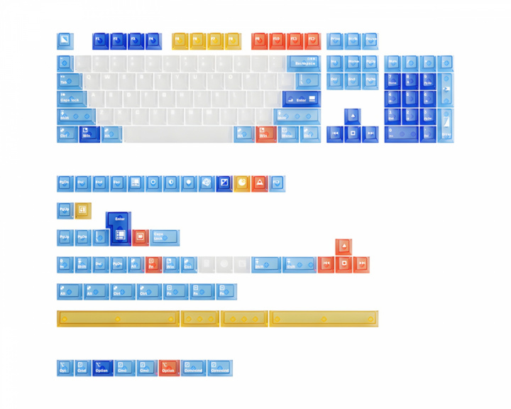  Mondrian Clear Keycap Set
