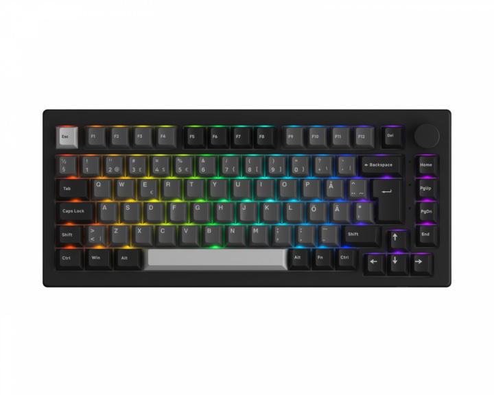  5075B Plus-S Black & Silver Trådlöst Tangentbord - Svart [V3 Lavender Purple Pro]