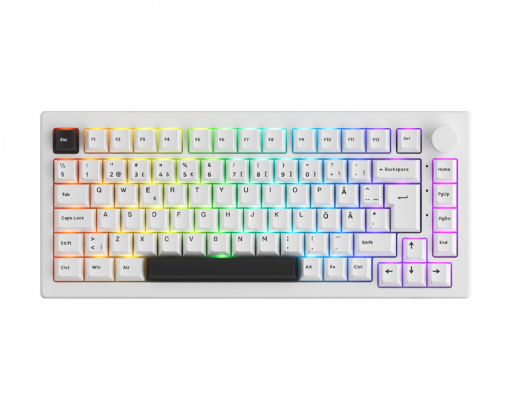  5075B Plus-S Black on White Trådlöst Tangentbord - Vit [V3 Lavender Purple Pro]