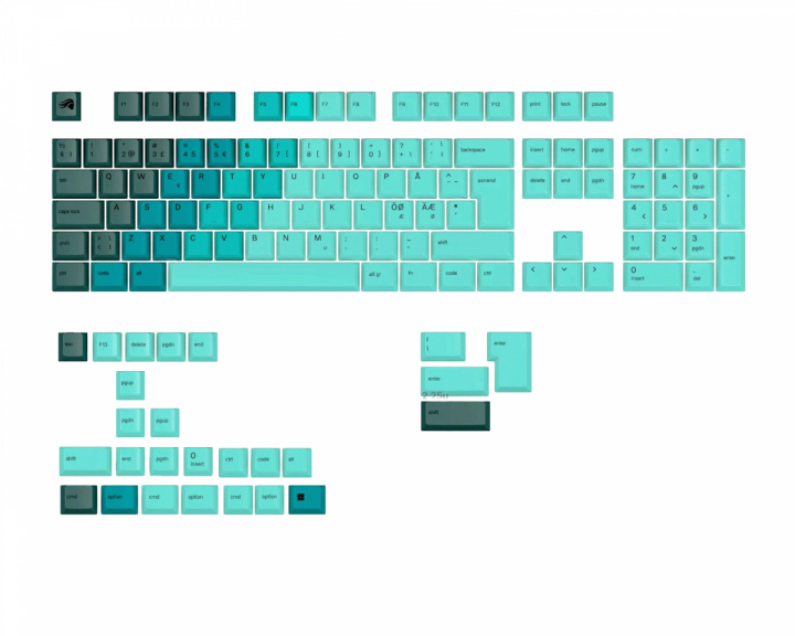  GPBT Keycaps Rainforest - Nordic ISO