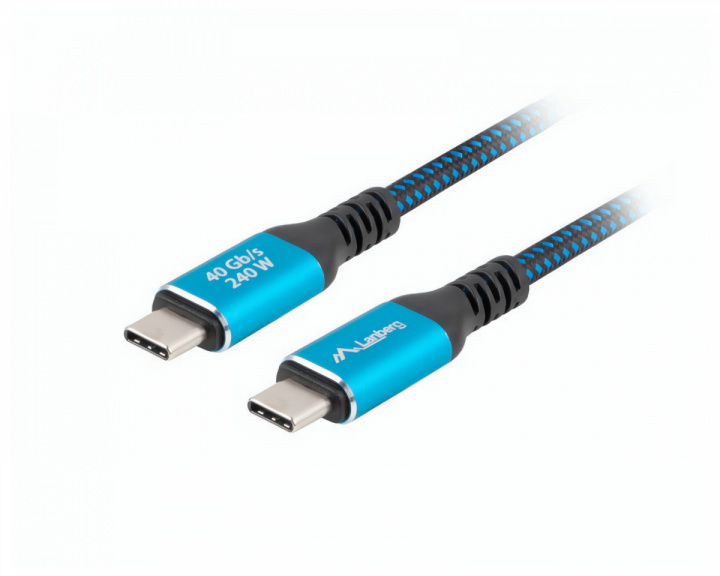 Lanberg USB-C 4.0 till USB-C Kabel 240W 8K 60HZ - 0,5 Meter