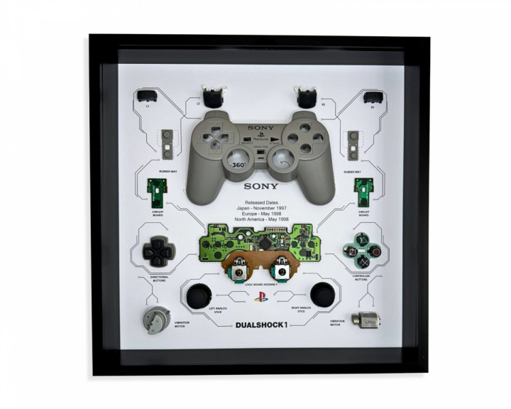  Retro Art Sony PS1 Dual Shock 1 Kontroll Tavla  - Grey