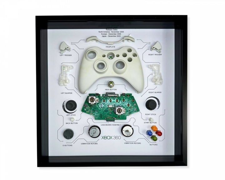  Retro Art Microsoft Xbox 360 Trådlös Kontroll Tavla - Vit