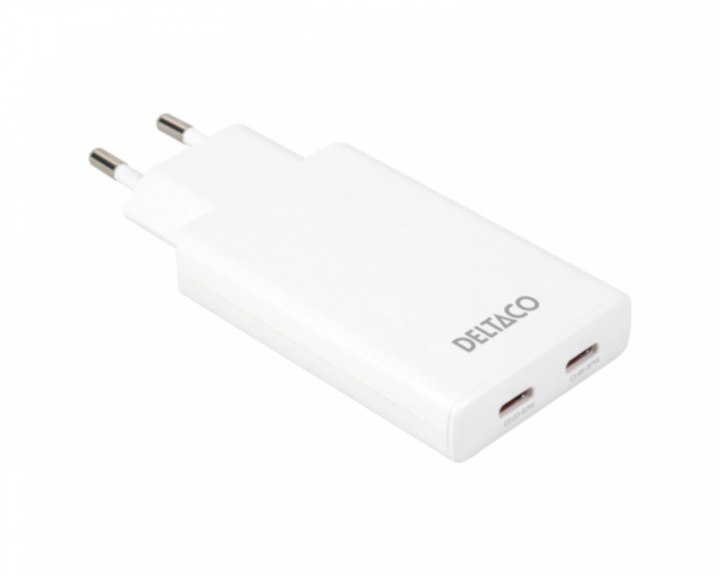  67W 2x USB-C Väggladdare - Slim White