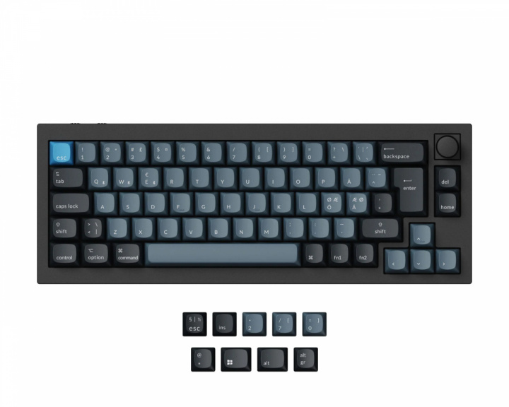  Q2 Pro Hotswap Knob ISO Tangentbord - Svart [K Pro Banana]