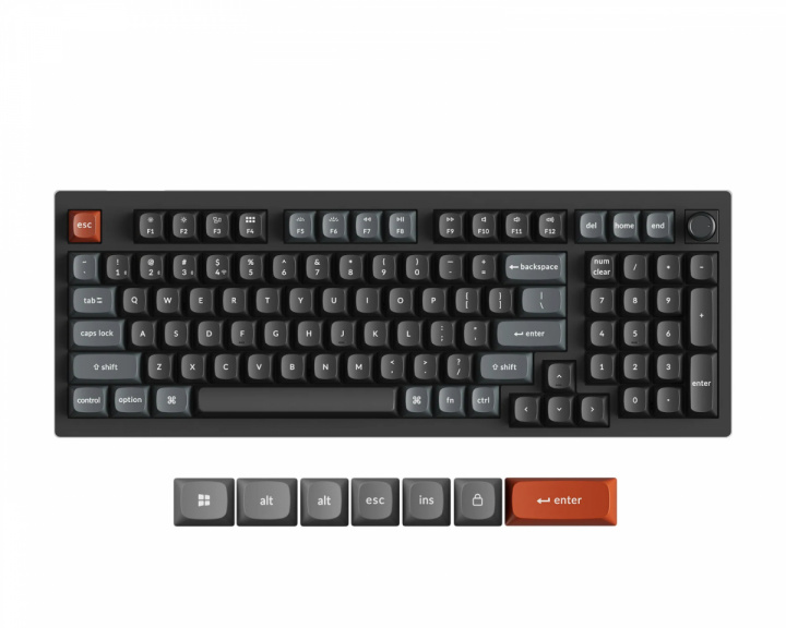  V5 Ultra 8K Hotswap Knob Trådlöst ISO Tangentbord - Svart [Silk POM Brown]